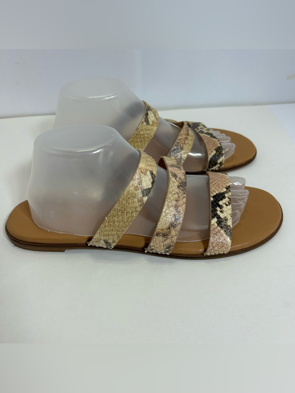 Madewell Snakeskin Sandals Three Straps Size 11 Flats